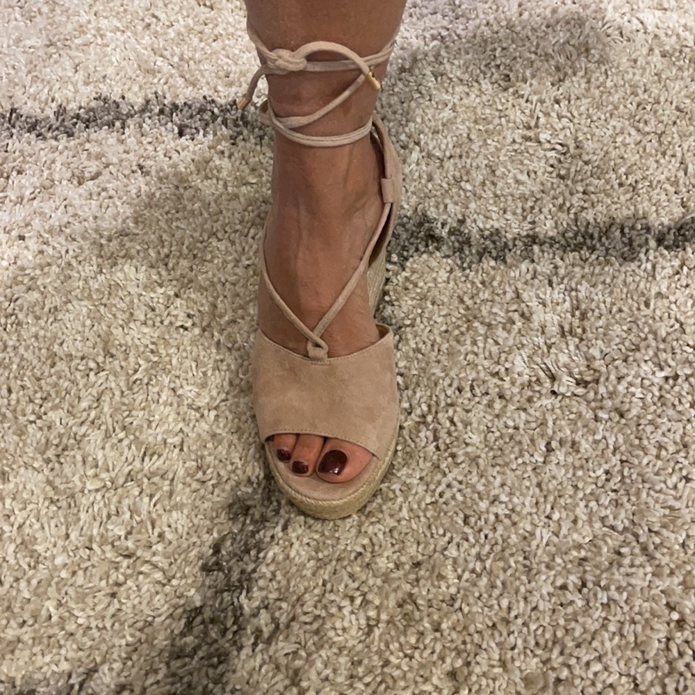 Coach lace up wedges